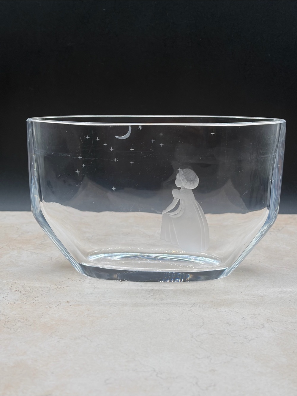Orrefors Crystal Vase Etched Signed & Numbered "Wish to the Moon" Edvin Ohrstrom